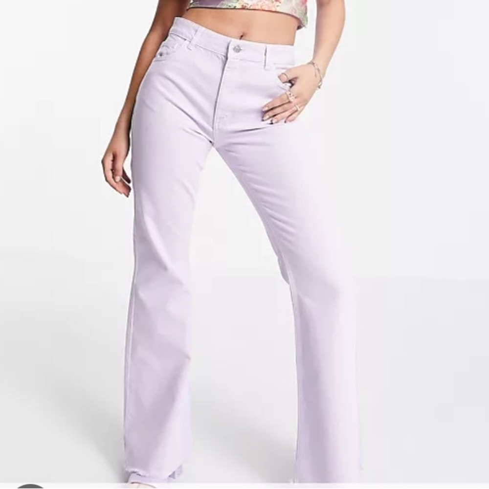 Reclaimed Vintage inspired 86' wide flare jean in lilac